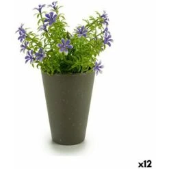 Pianta Decorativa Fiore Plastica 12 X 19 X 12 Cm (12 Unità)