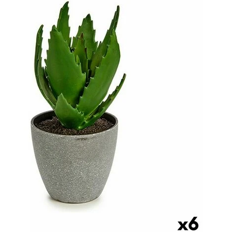 Pianta Decorativa Aloe Vera 14 X 21 X 14 Cm Grigio Verde Plastica (6 Unità) 1 Pianta Decorativa Aloe Vera 14 X 21 X 14 Cm Grigio Verde Plastica (6 Unità)