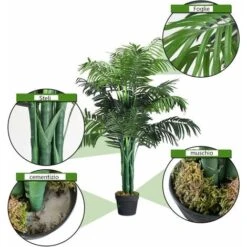 COSTWAY Palma Artificiale, Pianta Finta Da Interno, Pianta Tropicale Artificiale In Vaso Da Arredo Interno Ed Esterno, Altezza Di Circa 110 Cm 8 COSTWAY Palma Artificiale, Pianta Finta Da Interno, Pianta Tropicale Artificiale In Vaso Da Arredo Interno Ed Esterno, Altezza Di Circa 110 Cm -Vendite ATMOSPHERA 14127476 4