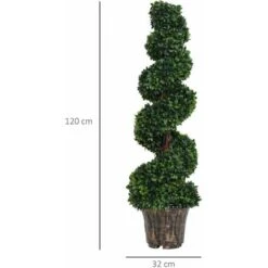 Outsunny Pianta Artificiale Bosso A Spirale Da Esterno E Interno Con Vaso Ф32 X 112cm -Vendite ATMOSPHERA 17079089 3