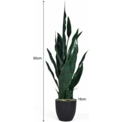 COSTWAY Pianta Artificiale Albero 90cm, Sansevierina Finta Con Vaso Stabile, Agave Finta Per Decorare Casa Giardino Ufficio, Verde -Vendite ATMOSPHERA 23710624 4