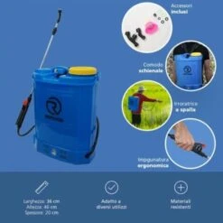 Pompa Irroratrice Spalleggiata 16 Litri Con Batteria A Peso 5Kg Irroratore -Vendite ATMOSPHERA 27577022 5