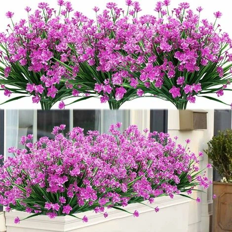 LangRay 8 Fasci Di Fiori Finti Artificiali Per Esterni Arbusti Piante Resistenti Ai Raggi UV, Vegetazione In Plastica Sintetica Per Piante Sospese Da Esterno Da Interno, Portico Da Giardino, Finestra, 1 LangRay 8 Fasci Di Fiori Finti Artificiali Per Esterni Arbusti Piante Resistenti Ai Raggi UV, Vegetazione In Plastica Sintetica Per Piante Sospese Da Esterno Da Interno, Portico Da Giardino, Finestra,
