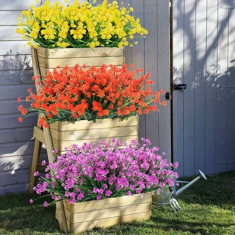 LangRay 8 Fasci Di Fiori Finti Artificiali Per Esterni Arbusti Piante Resistenti Ai Raggi UV, Vegetazione In Plastica Sintetica Per Piante Sospese Da Esterno Da Interno, Portico Da Giardino, Finestra, 4 LangRay 8 Fasci Di Fiori Finti Artificiali Per Esterni Arbusti Piante Resistenti Ai Raggi UV, Vegetazione In Plastica Sintetica Per Piante Sospese Da Esterno Da Interno, Portico Da Giardino, Finestra, - immagine 4