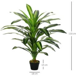Outsunny Pianta Tropicale Decorativa Dracena Finta In Plastica Con Vaso -Vendite ATMOSPHERA 28614482 3