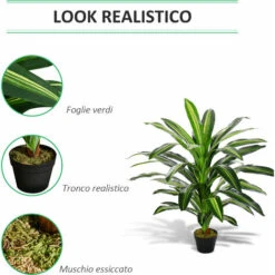 Outsunny Pianta Tropicale Decorativa Dracena Finta In Plastica Con Vaso -Vendite ATMOSPHERA 28614482 5