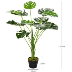 Outsunny Monstera Artificiale 13 Foglie E Vaso Alta 85cm Per Interno Ed Esterno -Vendite ATMOSPHERA 28614489 3