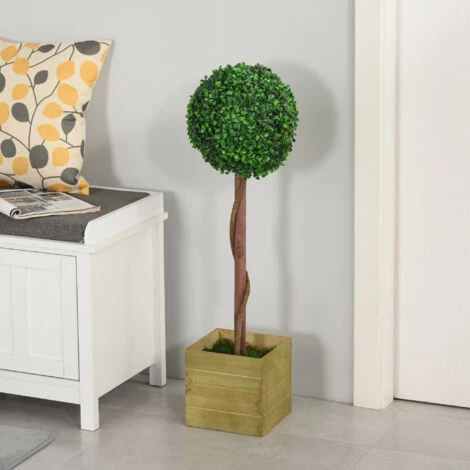 Outsunny Alberello Bosso Artificiale Con Vaso Pianta Finta Altezza 87cm 2 Outsunny Alberello Bosso Artificiale Con Vaso Pianta Finta Altezza 87cm - immagine 2