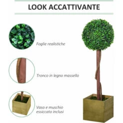 Outsunny Alberello Bosso Artificiale Con Vaso Pianta Finta Altezza 87cm 9 Outsunny Alberello Bosso Artificiale Con Vaso Pianta Finta Altezza 87cm -Vendite ATMOSPHERA 28833918 5