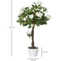 Outsunny Camelia Alberello Artificiale Con 21 Fiori E Vaso Alta 90cm -Vendite ATMOSPHERA 28833921 3