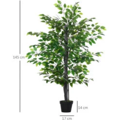 Outsunny Albero Baniano Artificiale, Pianta Finta Interno Ed Esterno Alta 145cm -Vendite ATMOSPHERA 28946550 3