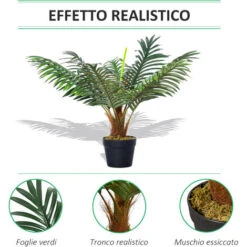 Outsunny Palma In Plastica Decorativa, Pianta Tropicale Finta Con Vaso 9 Outsunny Palma In Plastica Decorativa, Pianta Tropicale Finta Con Vaso -Vendite ATMOSPHERA 28946606 5
