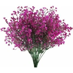 4pcs Gypsophila Artificiale 7 Rami Fiori Artificiali Arbusto Artificiale Cespuglio Fiori Finti Decorazione Viola Per Matrimonio Casa Giardino