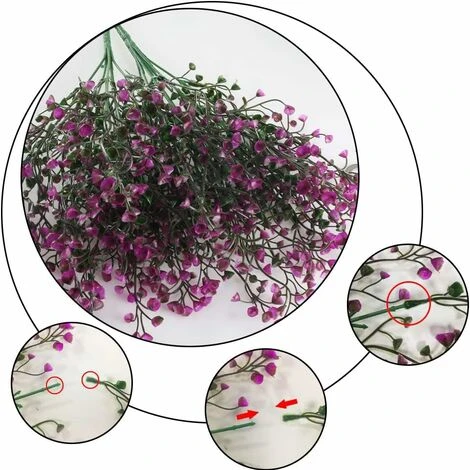 4pcs Gypsophila Artificiale 7 Rami Fiori Artificiali Arbusto Artificiale Cespuglio Fiori Finti Decorazione Viola Per Matrimonio Casa Giardino 2 4pcs Gypsophila Artificiale 7 Rami Fiori Artificiali Arbusto Artificiale Cespuglio Fiori Finti Decorazione Viola Per Matrimonio Casa Giardino - immagine 2