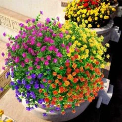 Fiori Finti Artificiali Per Esterni, Verde In Plastica Sintetica Per Fioriera Sospesa Per Interni Da Esterno Home Office Decorazioni Per La Fattoria Di Nozze 12 Pezzi Loto Rosso -Vendite ATMOSPHERA 30217570 3