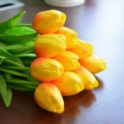 10 Splendido Bouquet Di Tulipani Artificiali In PU Con Tocco Realistico Con Stelo - Arancio -Vendite ATMOSPHERA 30556044 4