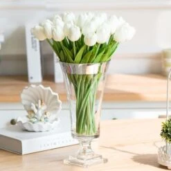 10 Splendido Bouquet Di Tulipani Artificiali In PU Con Tocco Realistico E Stelo-Wihte -Vendite ATMOSPHERA 30556047 3
