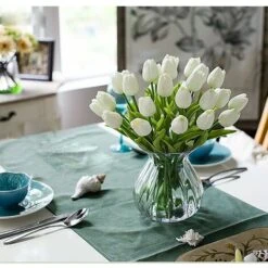 10 Splendido Bouquet Di Tulipani Artificiali In PU Con Tocco Realistico E Stelo-Wihte -Vendite ATMOSPHERA 30556047 5