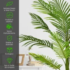 Pianta Finta 1,3M Palma Artificiale Con Vaso, Per Decorare Casa E Ufficio, Libera Installazione -Vendite ATMOSPHERA 33344676 3