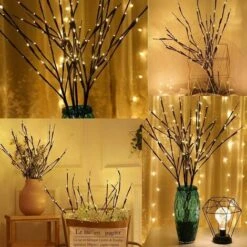 Rami Illuminati 40 Luci A LED Rami Di Salice Albero Artificiale Lampada Per La Casa Di Festa Decorazione Natalizia Decorazione Set Di 2 -Vendite ATMOSPHERA 35579691 3