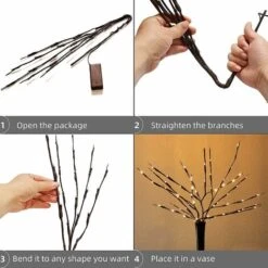 Rami Illuminati 40 Luci A LED Rami Di Salice Albero Artificiale Lampada Per La Casa Di Festa Decorazione Natalizia Decorazione Set Di 2 -Vendite ATMOSPHERA 35579691 5