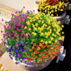 SOEKAVIA Fiori Finti Artificiali Per Esterni, Verde In Plastica Artistica Per Fioriere Da Appendere All'aperto Per Interni Home Office Decorazioni Per La Fattoria Di Nozze 8 Pezzi Giallo -Vendite ATMOSPHERA 35821404 3