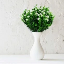 SOEKAVIA Fiori Di Eucalipto Artificiale, Bouquet Di Piante Artificiali Verdi, Fiori Decorativi In ​​plastica Per Giardino/casa/matrimonio/festa, 4 Pezzi (bianco) -Vendite ATMOSPHERA 36034389 3