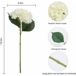 SOEKAVIA Fiore Di Ortensia Artificiale, 5 Pezzi Di Bouquet Di Ortensie Con Testa Da 6,3 Pollici A Stelo Lungo In Seta Per Matrimonio, Casa, Hotel, Decorazioni Per Feste, Composizioni Floreali (bianco) 9 SOEKAVIA Fiore Di Ortensia Artificiale, 5 Pezzi Di Bouquet Di Ortensie Con Testa Da 6,3 Pollici A Stelo Lungo In Seta Per Matrimonio, Casa, Hotel, Decorazioni Per Feste, Composizioni Floreali (bianco) -Vendite ATMOSPHERA 36034396 5