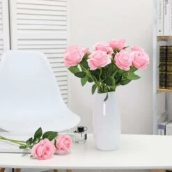 SOEKAVIA Fiori Di Rosa Di Seta Artificiale A Stelo Singolo Realistico Rosa Finta Per La Decorazione Di Composizioni Floreali Di Bouquet Da Sposa, 10 Pezzi (rosa) -Vendite ATMOSPHERA 36034642 3