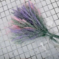 SOEKAVIA Fiori Artificiali Lavanda Bouquet Colorato Floccato Fai Da Te Decorativo Giardino In Vaso Design Simulazione Fiore Matrimonio Giardino Mobili Per Ufficio Decorazione 10 Pezzi Viola -Vendite ATMOSPHERA 36224258 5