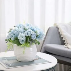 SOEKAVIA 3 Pezzi Bouquet Di Rose Ortensia Fiori Di Seta Artificiale Composizione Da Sposa Bouquet Da Sposa Tessuti Per La Casa Oggetti Decorativi Generici In Rosa Bianca Senza Vaso-blu -Vendite ATMOSPHERA 36248231 5