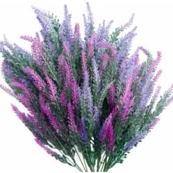 SOEKAVIA 6 Pezzi Fiori Di Lavanda Artificiale, Fiori Viola Di Lavanda Artificiale, Fiori Di Lavanda Finti Pianta Di Lavanda Artificiale, Decorazione Di Fiori Artificiali Per Giardino Di Nozze Fai Da T
