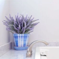 SOEKAVIA 8 Bundles Bellissimo Bouquet Viola Lavanda Piante Artificiali Decorative Fiori Artificiali Fiori Di Simulazione Reali Per Camera Da Letto Overtop Davanzale Tributi Floreali -Vendite ATMOSPHERA 36293948 3