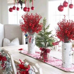 SOEKAVIA 4 Pezzi Di Fiori Artificiali Per L'alito Del Bambino Bouquet Di Piante Artificiali Decorazione Rossa Matrimonio Festa A Casa Composizione Floreale -Vendite ATMOSPHERA 36735403 4