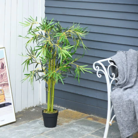 Outsunny Bambù In Vaso Artificiale, Decorazione Da Interno Ed Esterno, Altezza 120cm - Verde 2 Outsunny Bambù In Vaso Artificiale, Decorazione Da Interno Ed Esterno, Altezza 120cm - Verde - immagine 2