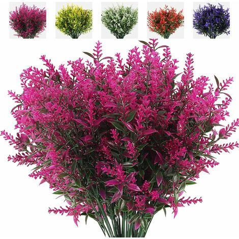 SOEKAVIA 8pcs Piante Resistenti Ai Raggi UV Fiori Di Plastica Fiori Finti Bouquet Di Lavanda Per Fai Da Te Interni Matrimonio All'aperto Casa Ufficio Giardino Decorazione Della Finestra (fucsia) 1 SOEKAVIA 8pcs Piante Resistenti Ai Raggi UV Fiori Di Plastica Fiori Finti Bouquet Di Lavanda Per Fai Da Te Interni Matrimonio All'aperto Casa Ufficio Giardino Decorazione Della Finestra (fucsia)