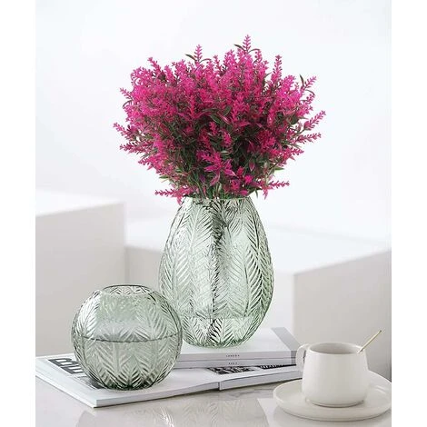 SOEKAVIA 8pcs Piante Resistenti Ai Raggi UV Fiori Di Plastica Fiori Finti Bouquet Di Lavanda Per Fai Da Te Interni Matrimonio All'aperto Casa Ufficio Giardino Decorazione Della Finestra (fucsia) 3 SOEKAVIA 8pcs Piante Resistenti Ai Raggi UV Fiori Di Plastica Fiori Finti Bouquet Di Lavanda Per Fai Da Te Interni Matrimonio All'aperto Casa Ufficio Giardino Decorazione Della Finestra (fucsia) - immagine 3