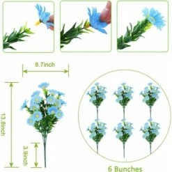 SOEKAVIA Set Di 6 Fiori Artificiali Margherite - Margherite Artificiali Fiori Per Esterni Piante Finte, Per Finestre, Scatole Appese, Decorazioni Per Interni Ed Esterni (blu) -Vendite ATMOSPHERA 44261681 3