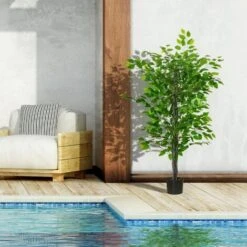 HOMCOM Pianta Artificiale Di Ficus Alta 135cm Con Vaso Per Interno Ed Esterno - Verde -Vendite ATMOSPHERA 49307531 4