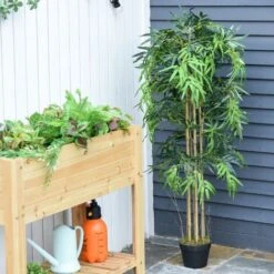 Outsunny Bambù Artificiale Con Vaso Per Interno Ed Esterno, Φ18x150cm -Vendite ATMOSPHERA 51030267 4