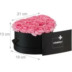 Relaxdays Box Di Rose A Forma Di Cuore, 18 Rose, Nero, Resistente 10 Anni, Idea Regalo, Box Decorativo, Rosa -Vendite ATMOSPHERA 51972803 4