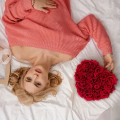 Relaxdays Box Di Rose A Forma Di Cuore, 18 Rose, Grigio, Resistente 10 Anni, Idea Regalo, Box Decorativo, Rosse -Vendite ATMOSPHERA 51972808 5