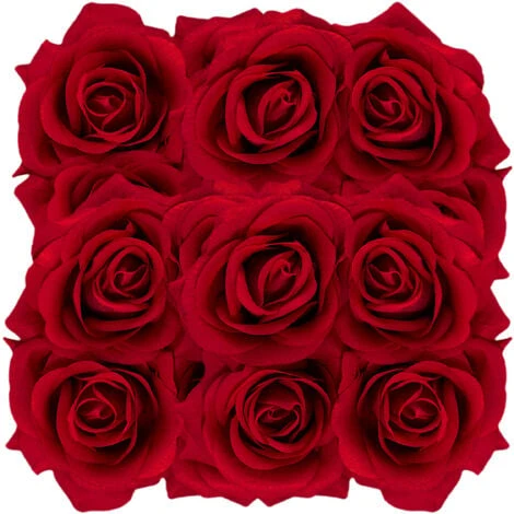 Relaxdays Bouquet Di Rose Quadrato, 9 Rose Rosse, Lunga Durata, Idea Regalo, Box Bianco Fiori Decorativo 2 Relaxdays Bouquet Di Rose Quadrato, 9 Rose Rosse, Lunga Durata, Idea Regalo, Box Bianco Fiori Decorativo - immagine 2