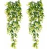 Piante Pendenti Verdi Artificiali Di 2 Pezzi Di Edera Artificiale Per Feste, Matrimoni, Cucina, Giardino, Decorazioni Per Ufficio Giallo