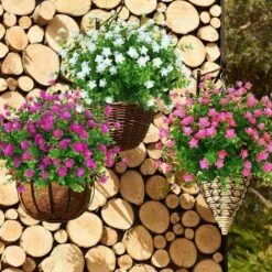 Fiori Finti Artificiali Per Esterni, Verde In Plastica Sintetica Per Interni Fioriera Da Appendere Per Esterni Home Office Matrimonio Agriturismo Decor 12 Pezzi Bianco -Vendite ATMOSPHERA 52008637 5