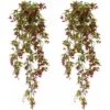Artificial Ivy Hanging Set Of 2 For Home, Garden, Office, Home Decor Red