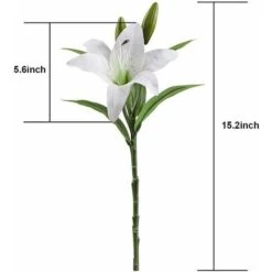 Fiori Artificiali, 5 Pezzi Real Touch Lattice Fiori Di Giglio Artificiale In Vasi Bouquet Da Sposa/Decorazioni Per La Casa/Festa/Disposizione Di Tombe (Bianco) -Vendite ATMOSPHERA 52010684 4