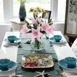 Fiori Artificiali, 5 Pezzi Real Touch Lattice Fiori Di Giglio Artificiale In Vasi Bouquet Da Sposa / Decorazioni Per La Casa / Festa / Disposizione Di Tombe -Vendite ATMOSPHERA 52010980 3