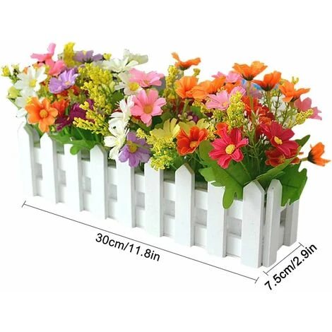 LangRay Fiori Artificiali In Vaso, 2 Pezzi Di Fiori Decorativi Artificiali Con Recinzione In Legno, Fiori Artificiali Autunnali, Orchidee Artificiali, Decorazione Di Fiori Finti Per Balcone Soggiorno 2 LangRay Fiori Artificiali In Vaso, 2 Pezzi Di Fiori Decorativi Artificiali Con Recinzione In Legno, Fiori Artificiali Autunnali, Orchidee Artificiali, Decorazione Di Fiori Finti Per Balcone Soggiorno - immagine 2