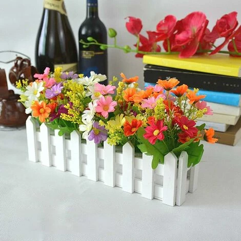 LangRay Fiori Artificiali In Vaso, 2 Pezzi Di Fiori Decorativi Artificiali Con Recinzione In Legno, Fiori Artificiali Autunnali, Orchidee Artificiali, Decorazione Di Fiori Finti Per Balcone Soggiorno 3 LangRay Fiori Artificiali In Vaso, 2 Pezzi Di Fiori Decorativi Artificiali Con Recinzione In Legno, Fiori Artificiali Autunnali, Orchidee Artificiali, Decorazione Di Fiori Finti Per Balcone Soggiorno - immagine 3